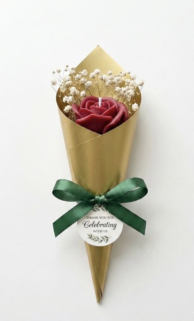 Single Rose Candle Bouquet view 2